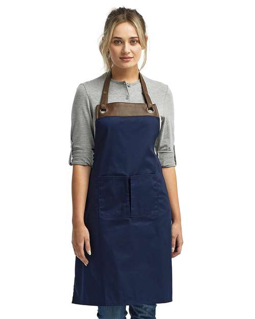 Artisan Collection by Reprime Espresso Bib Apron - RP123 Navy- Brown