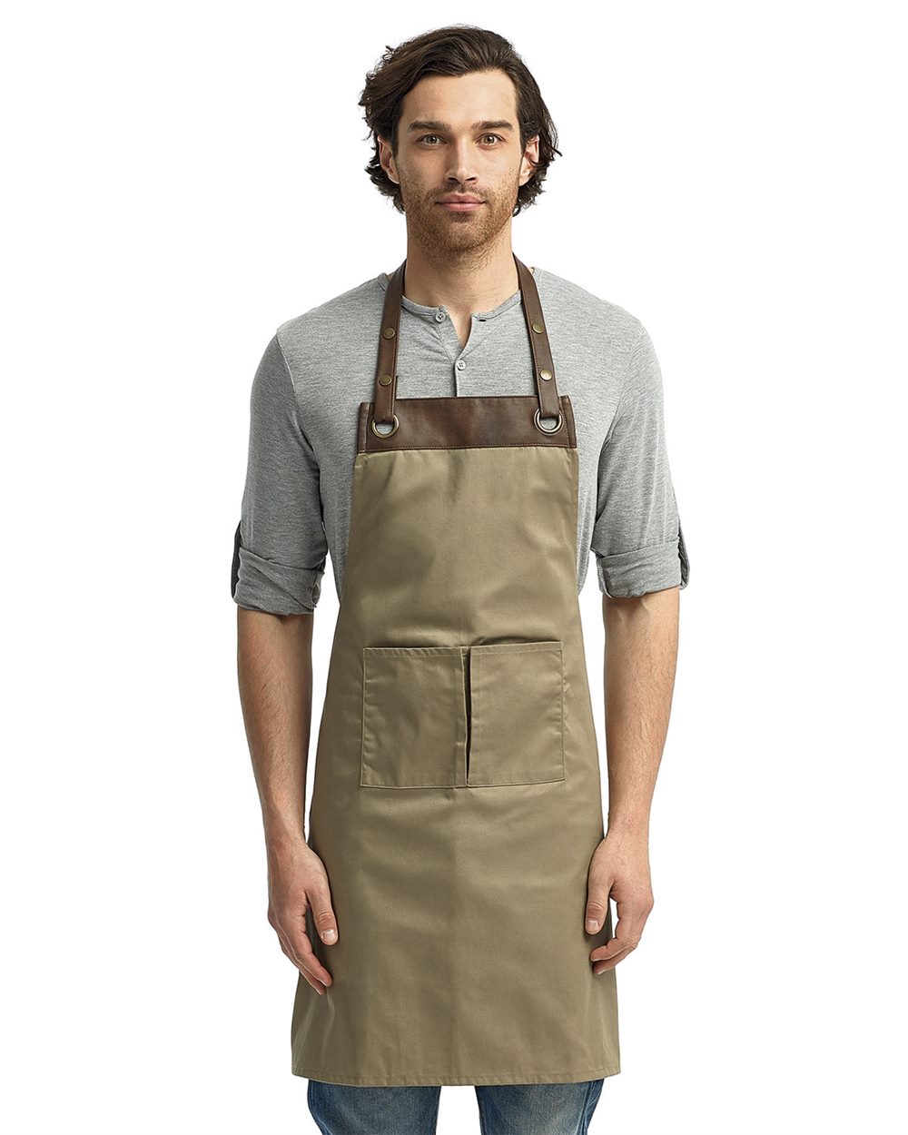 Q-Tees Espresso Bib Apron - RP123
