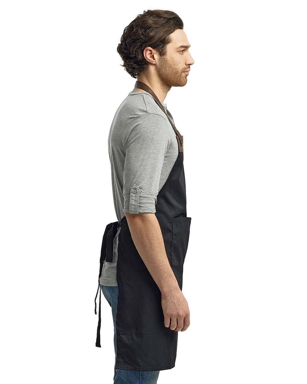 Artisan Collection by Reprime Espresso Bib Apron - RP123 Black- Brown