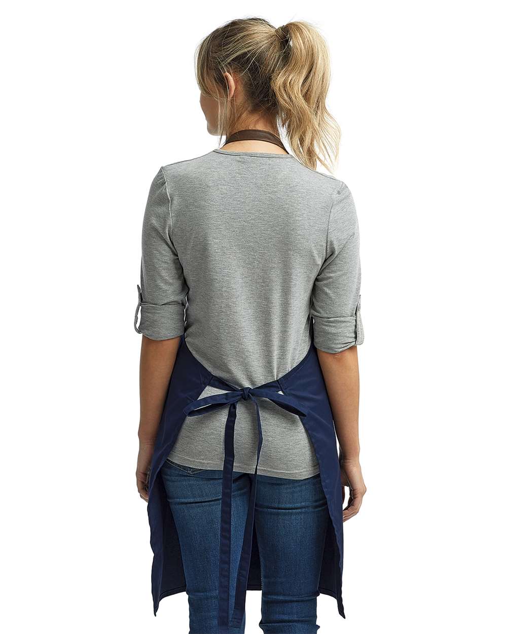 Artisan Collection by Reprime Espresso Bib Apron - RP123 Navy- Brown