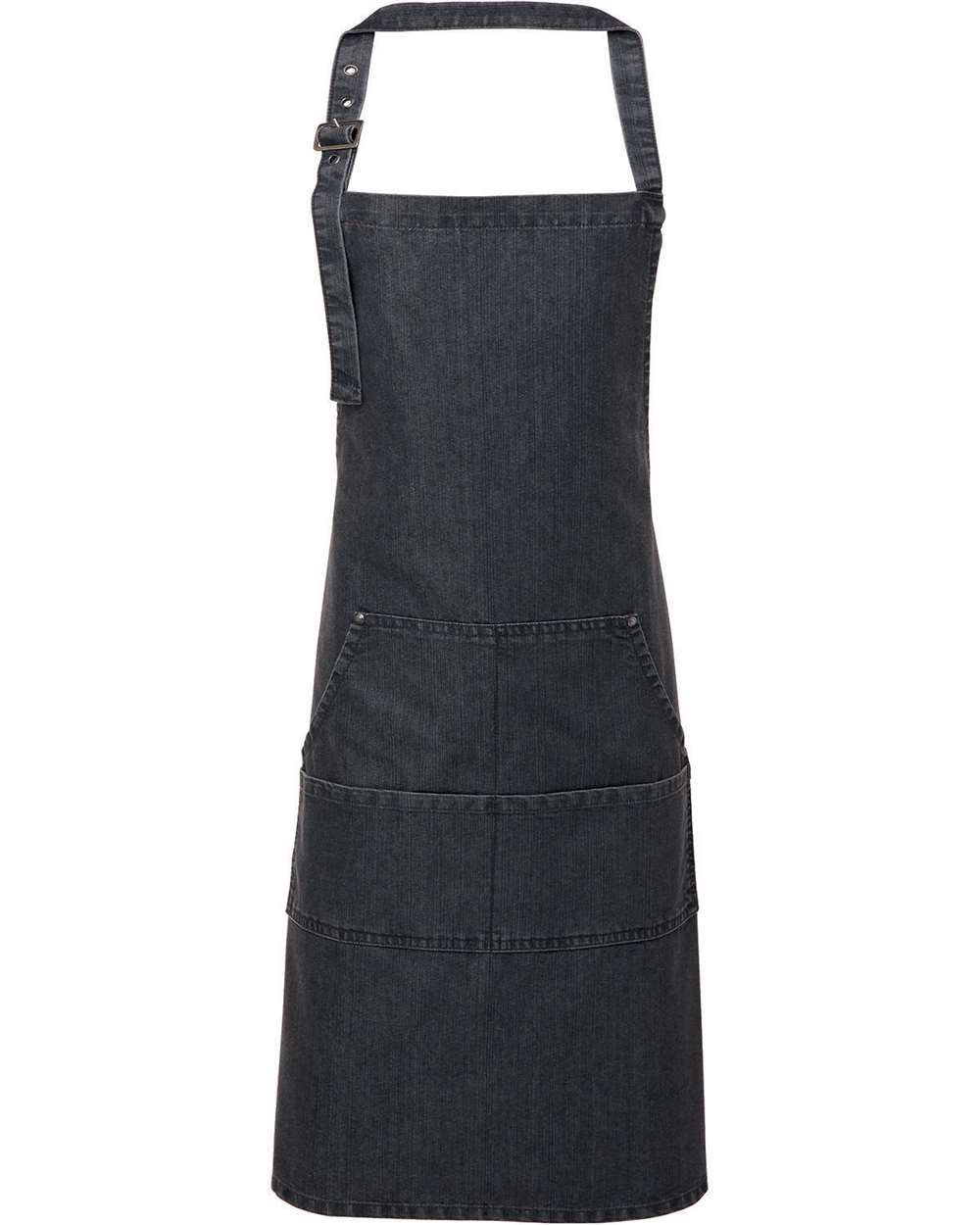 Artisan Collection by Reprime Jeans Stitch Denim Bib Apron - RP126 Black Denim