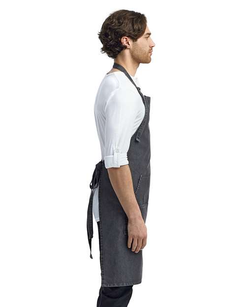 Artisan Collection by Reprime Jeans Stitch Denim Bib Apron - RP126 Black Denim