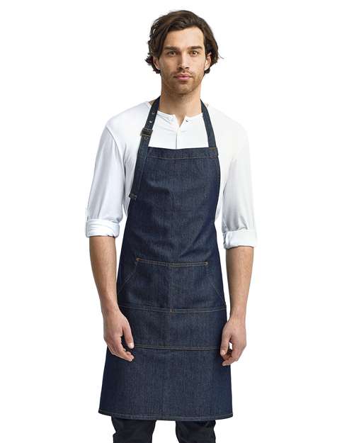 Artisan Collection by Reprime Jeans Stitch Denim Bib Apron - RP126 Indigo Denim