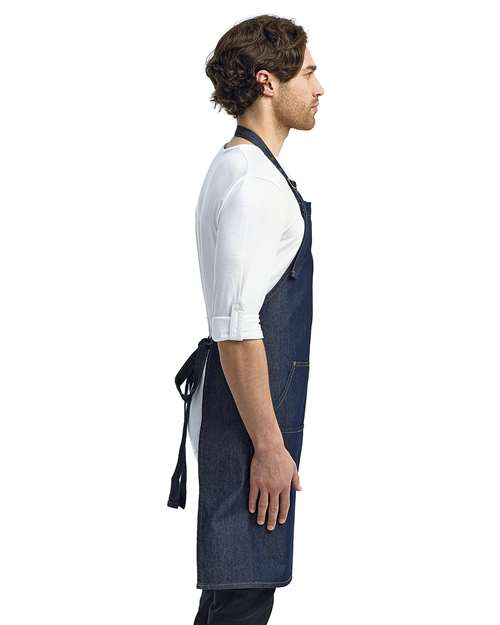 Artisan Collection by Reprime Jeans Stitch Denim Bib Apron - RP126 Indigo Denim