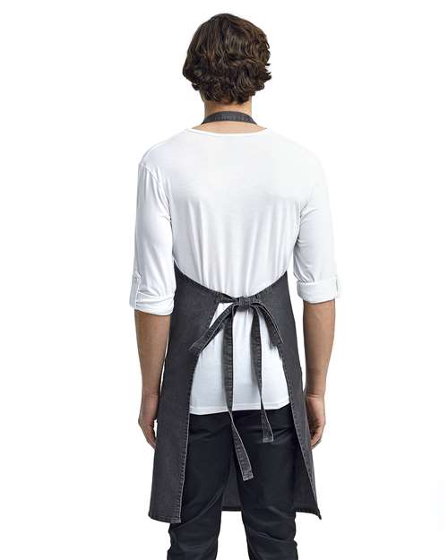 Artisan Collection by Reprime Jeans Stitch Denim Bib Apron - RP126 Black Denim