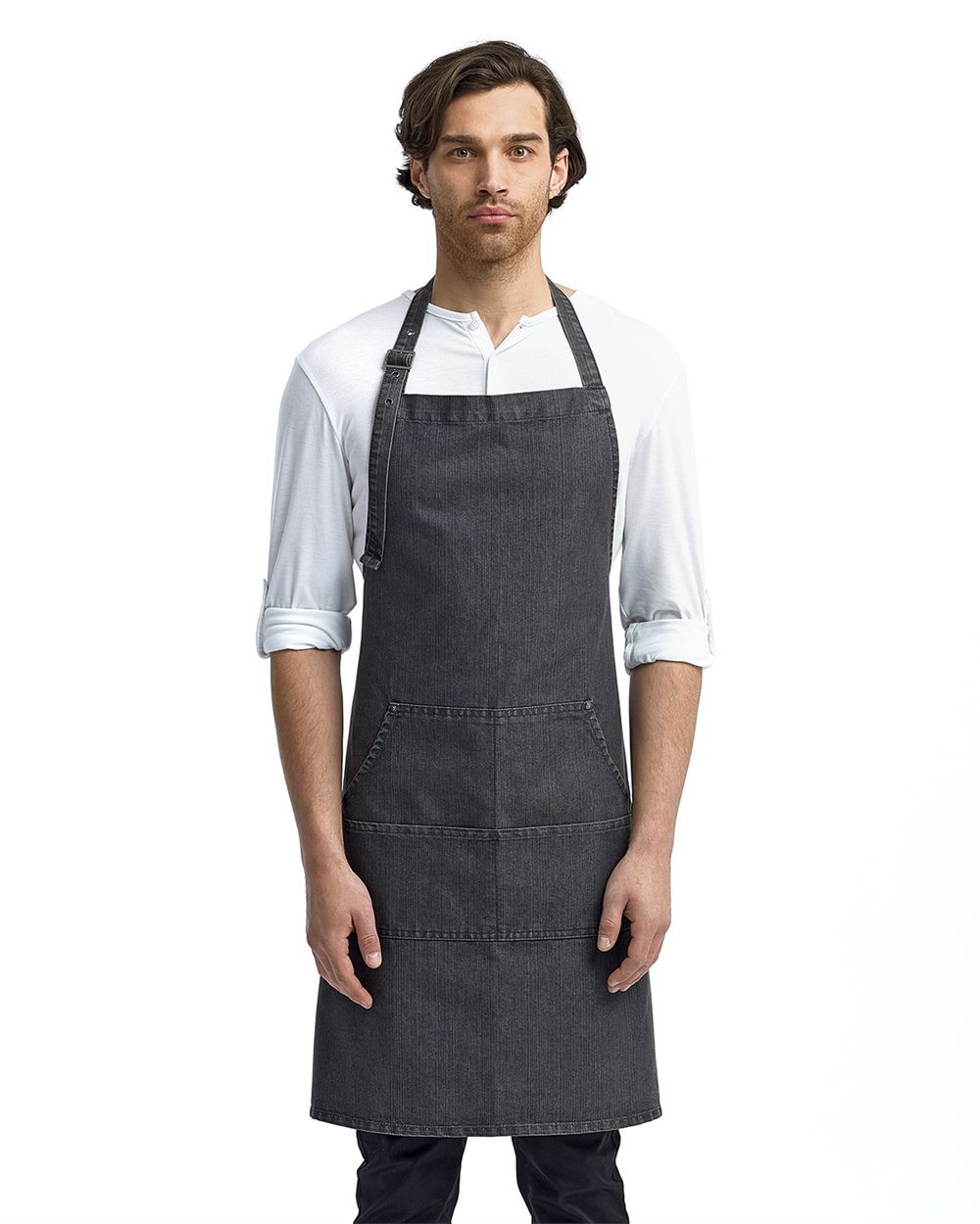 Q-Tees Jeans Stitch Denim Bib Apron - RP126