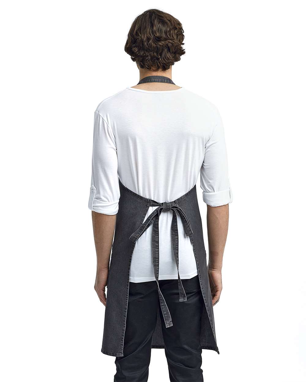 Artisan Collection by Reprime Jeans Stitch Denim Bib Apron - RP126 Black Denim