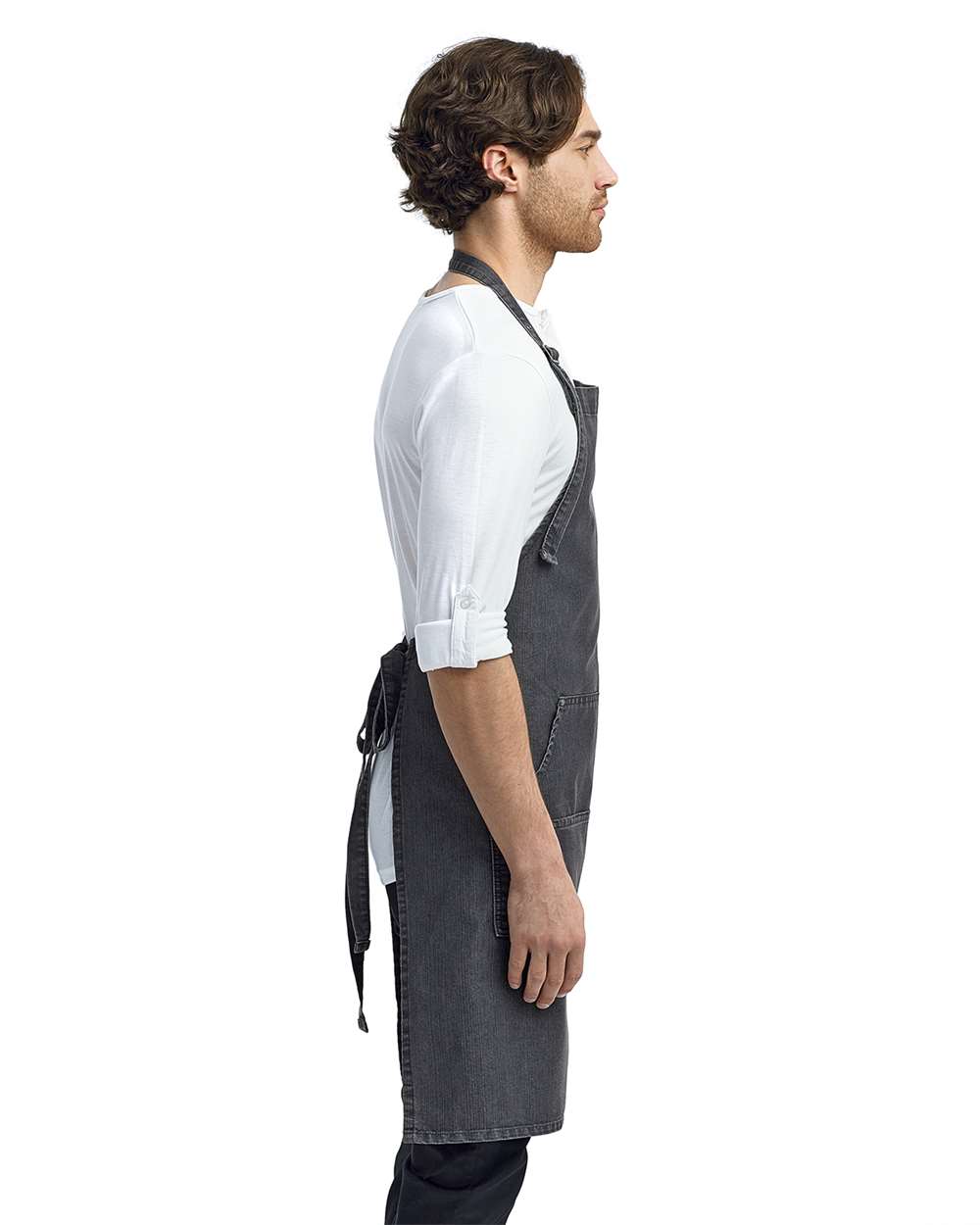 Artisan Collection by Reprime Jeans Stitch Denim Bib Apron - RP126 Black Denim