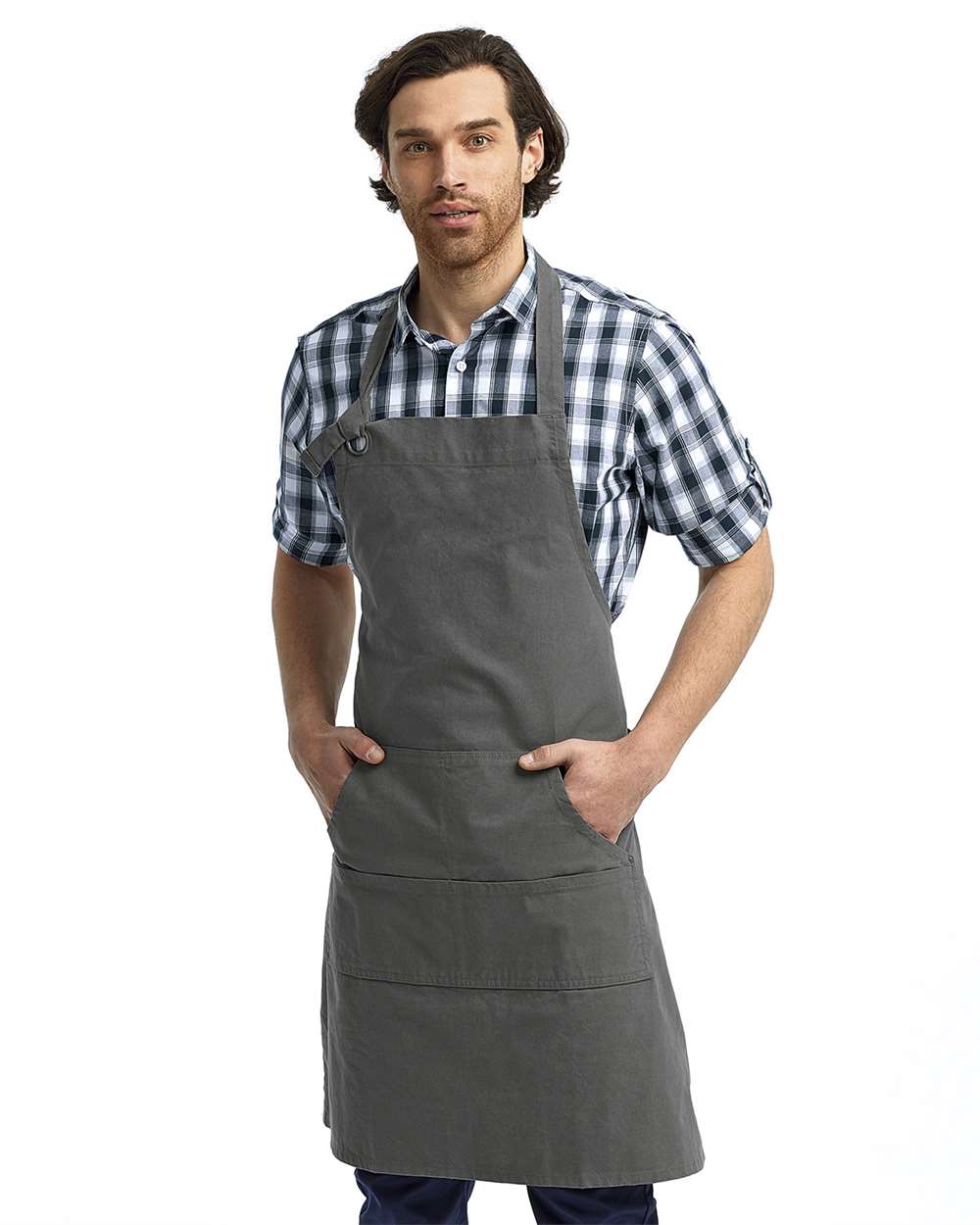 Artisan Collection by Reprime Calibre Heavy Cotton Canvas Pocket Apron - RP137 Dark Grey