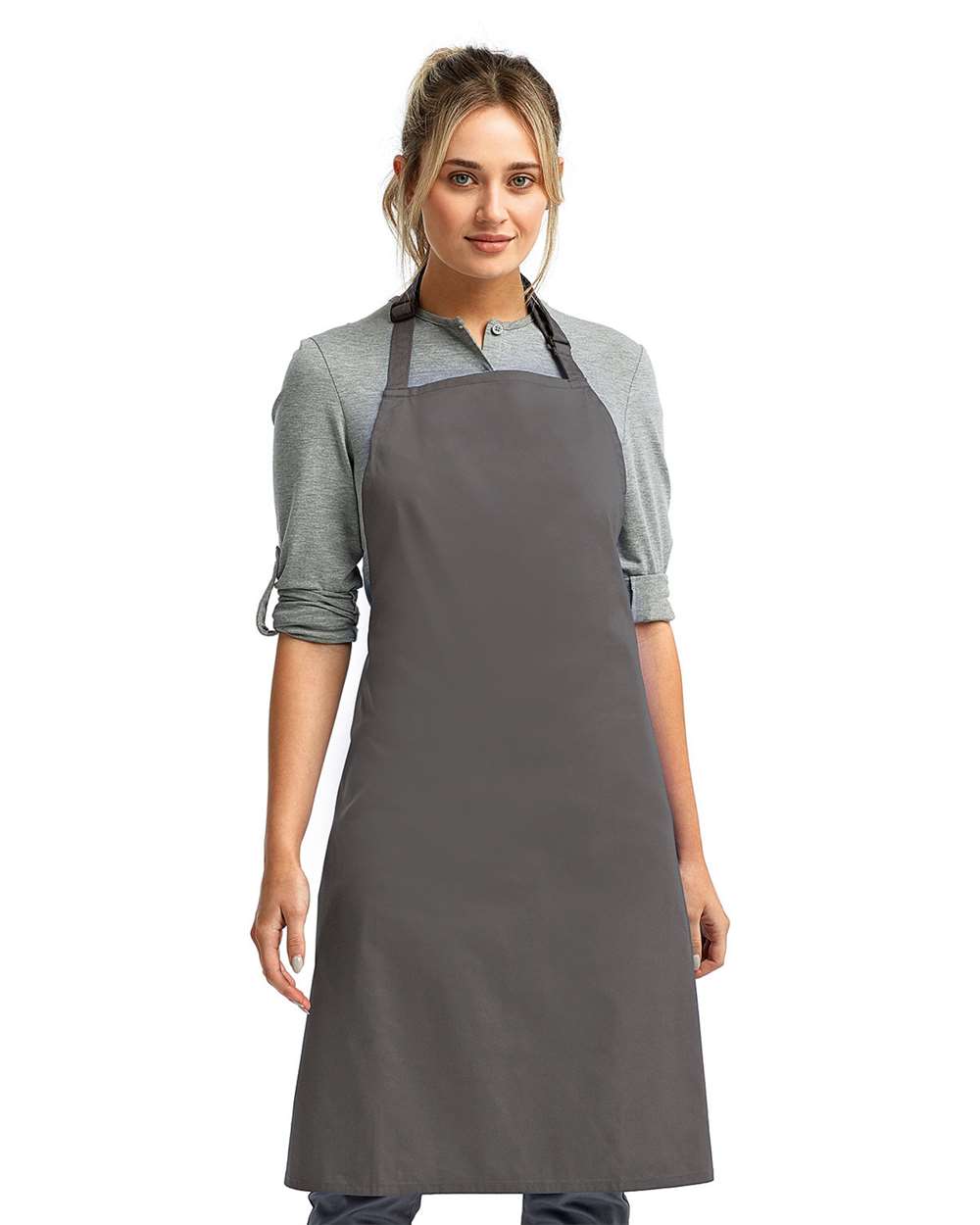 Artisan Collection by Reprime Recycled Bib Apron - RP150 Dark Grey