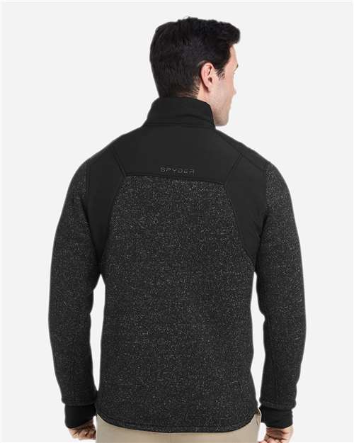 Spyder Men's Passage Sweater Jacket - S17740 Black Powder- Black