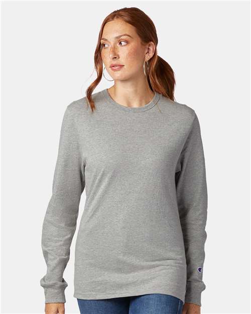 Champion Unisex Heritage Jersey Long Sleeve T-Shirt - T453 Oxford Grey