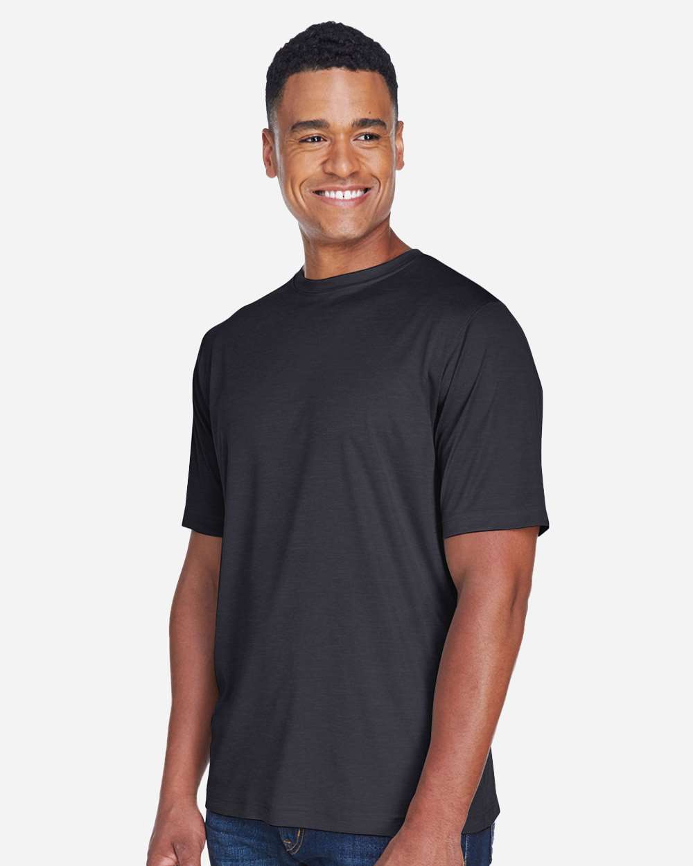 Team 365 Men's Sonic Heather Performance T-Shirt - TT11H Black Heather