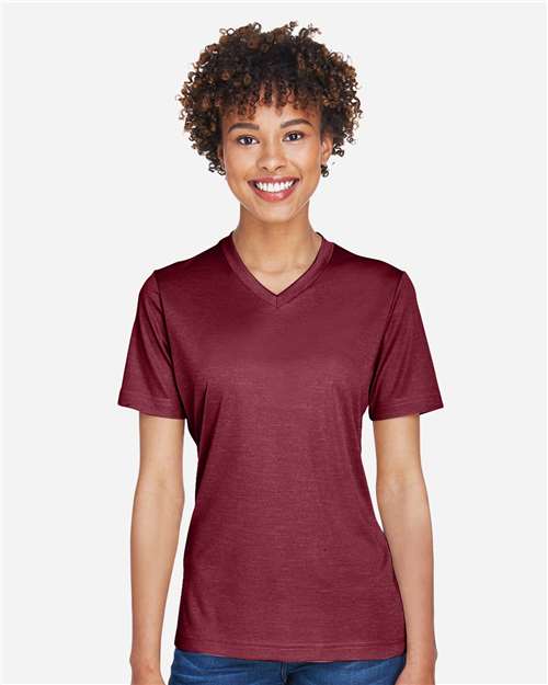 Team 365 Women's Sonic Heather Performance T-Shirt - TT11HW Sport Maroon Heather