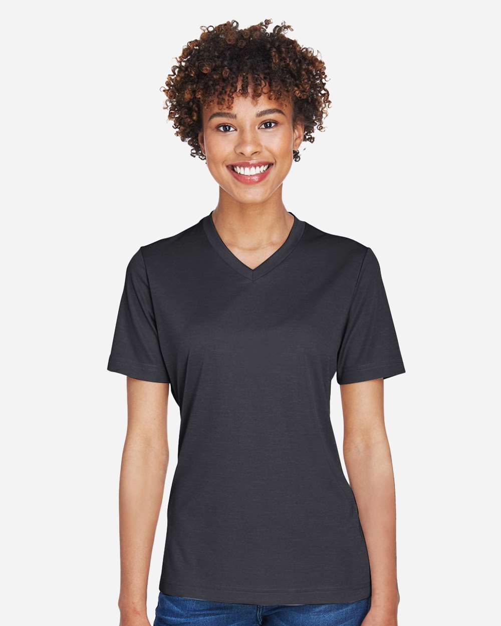 Team 365 Women's Sonic Heather Performance T-Shirt - TT11HW Black Heather