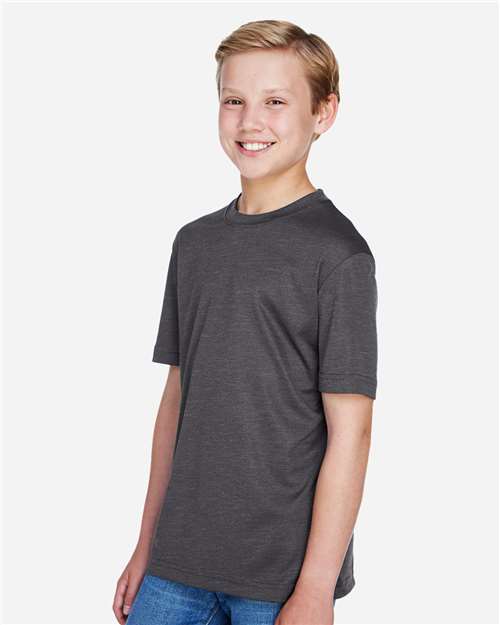 Team 365 Youth Sonic Heather Performance T-Shirt - TT11HY Dark Grey Heather