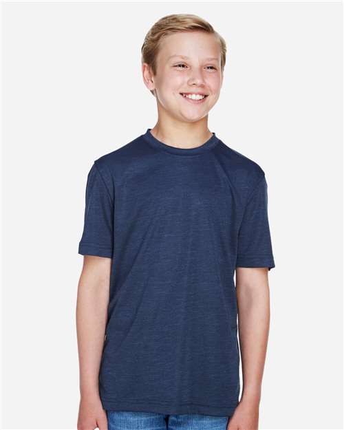 Team 365 Youth Sonic Heather Performance T-Shirt - TT11HY Sport Dark Navy Heather