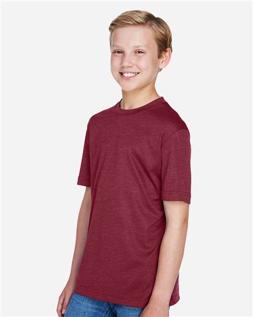 Team 365 Youth Sonic Heather Performance T-Shirt - TT11HY Sport Maroon Heather