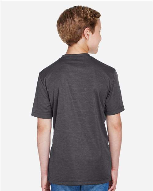 Team 365 Youth Sonic Heather Performance T-Shirt - TT11HY Dark Grey Heather