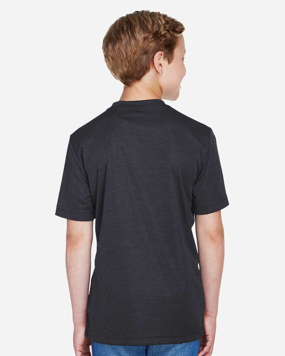 Team 365 Youth Sonic Heather Performance T-Shirt - TT11HY Black Heather