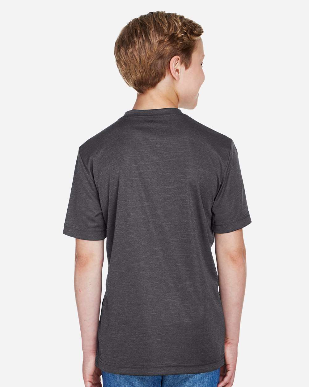 Team 365 Youth Sonic Heather Performance T-Shirt - TT11HY Dark Grey Heather