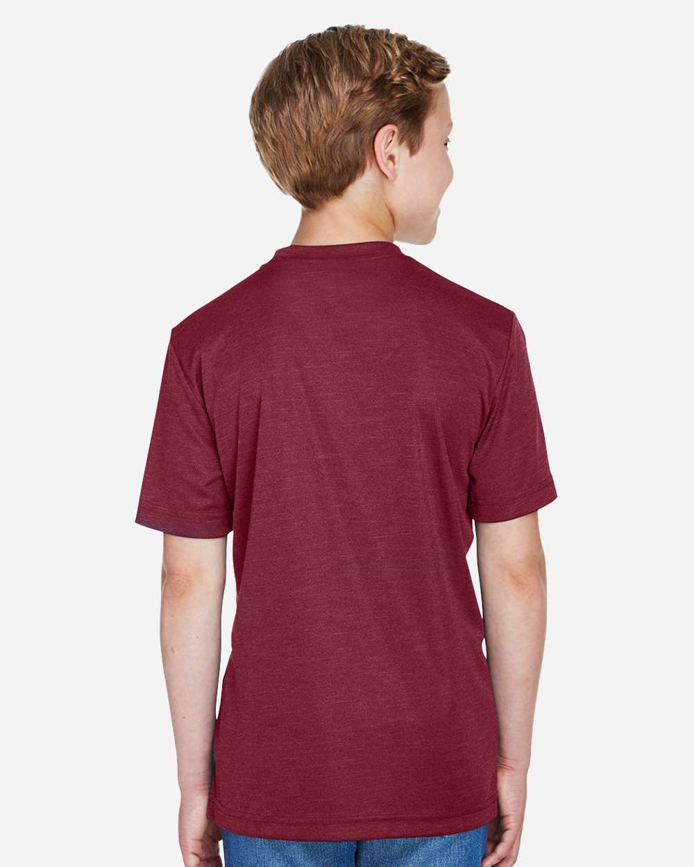Team 365 Youth Sonic Heather Performance T-Shirt - TT11HY Sport Maroon Heather