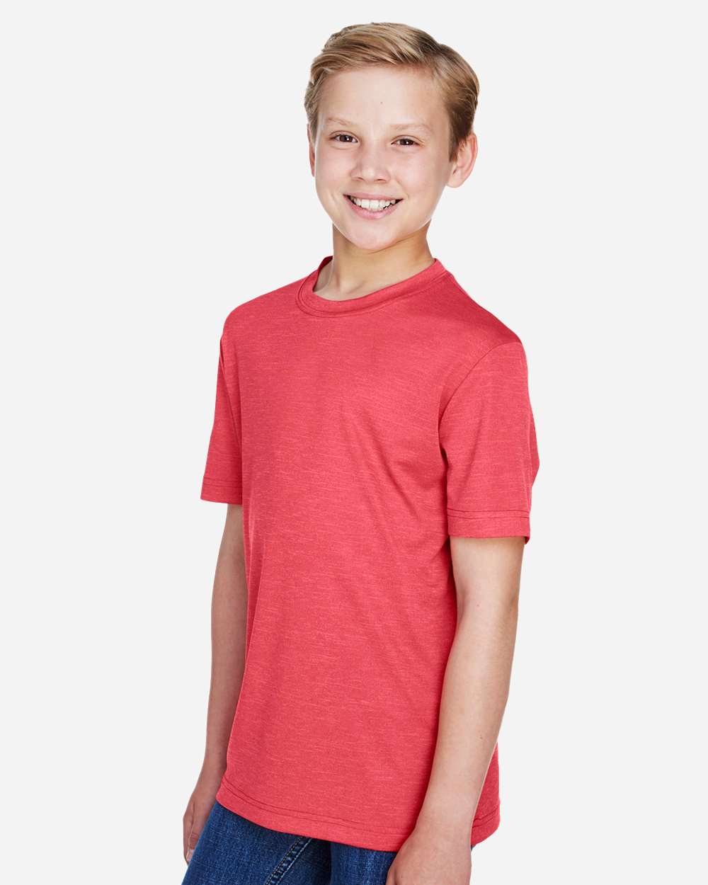 Team 365 Youth Sonic Heather Performance T-Shirt - TT11HY Sport Red Heather