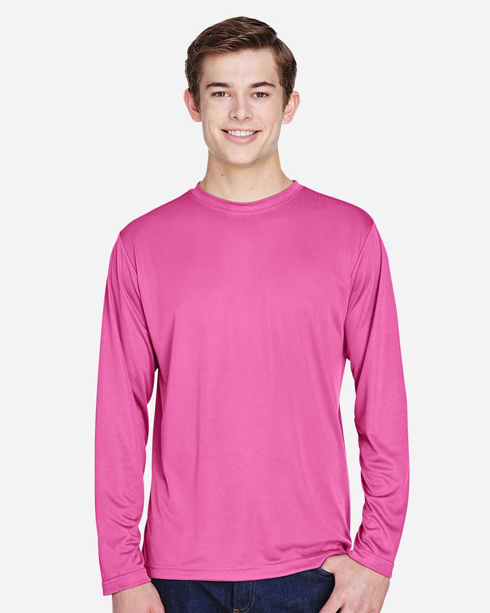 Team 365 Men's Zone Performance Long Sleeve T-Shirt - TT11L Sport Charity Pink