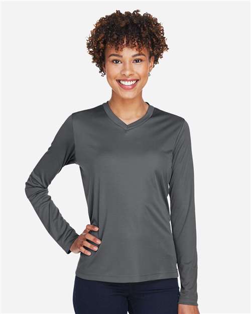 Team 365 Women's Zone Performance Long Sleeve T-Shirt - TT11WL Sport Graphite