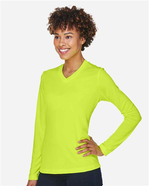 Team 365 Women's Zone Performance Long Sleeve T-Shirt - TT11WL Safety Yellow