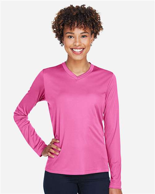 Team 365 Women's Zone Performance Long Sleeve T-Shirt - TT11WL Sport Charity Pink