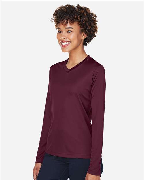 Team 365 Women's Zone Performance Long Sleeve T-Shirt - TT11WL Sport Dark Maroon