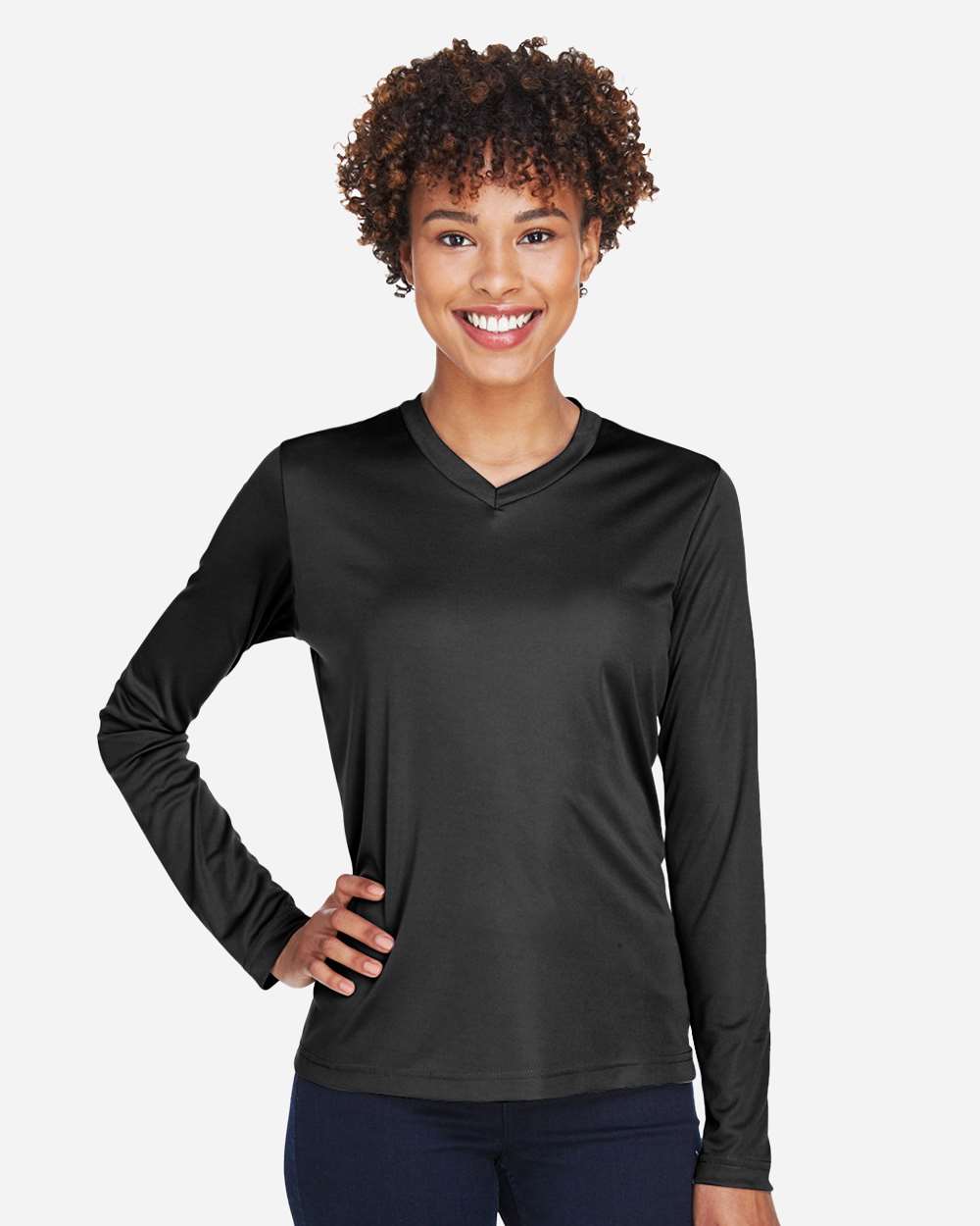 Team 365 Women's Zone Performance Long Sleeve T-Shirt - TT11WL Black