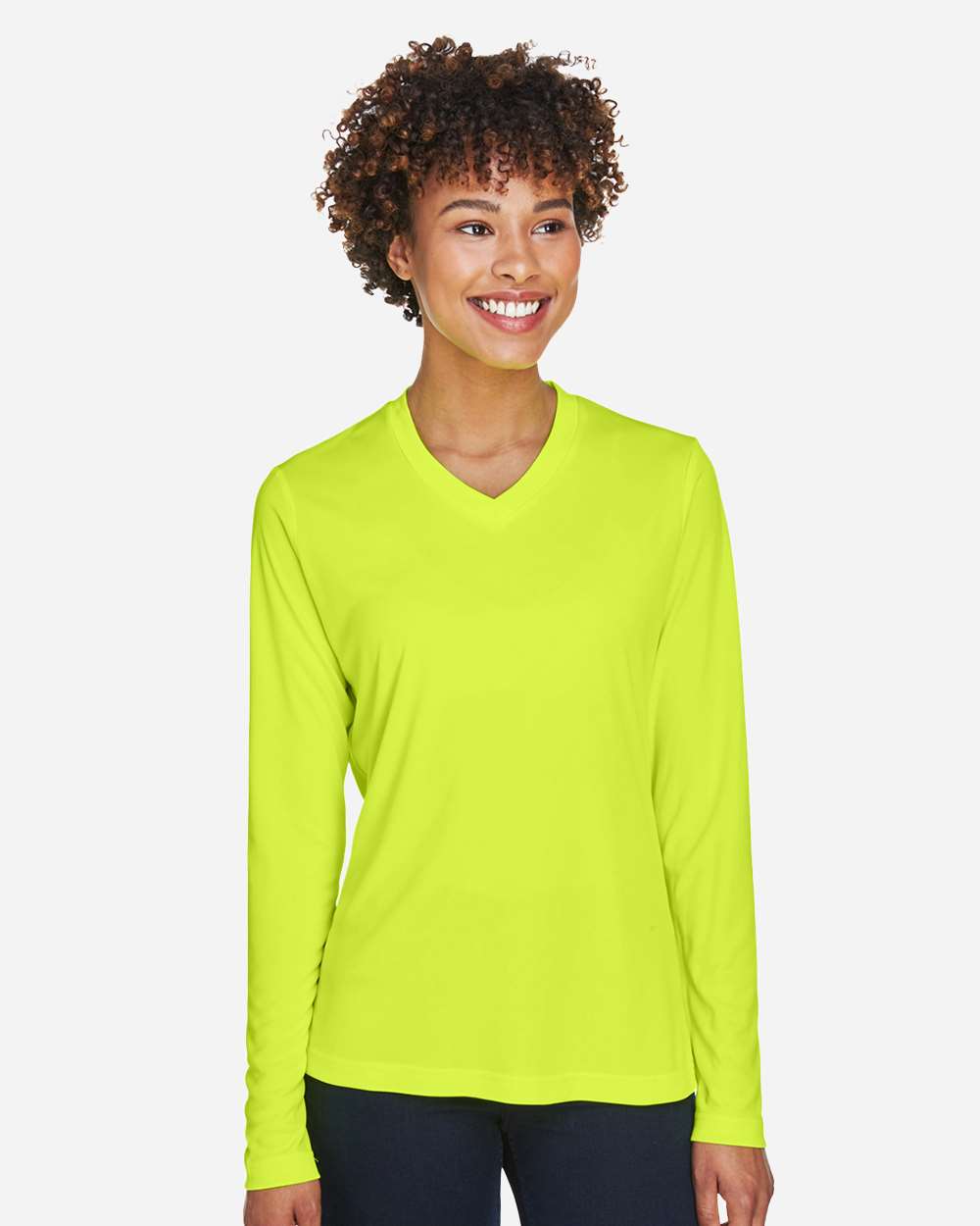 Team 365 Women's Zone Performance Long Sleeve T-Shirt - TT11WL Safety Yellow