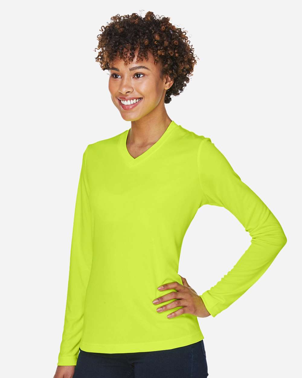 Team 365 Women's Zone Performance Long Sleeve T-Shirt - TT11WL Safety Yellow