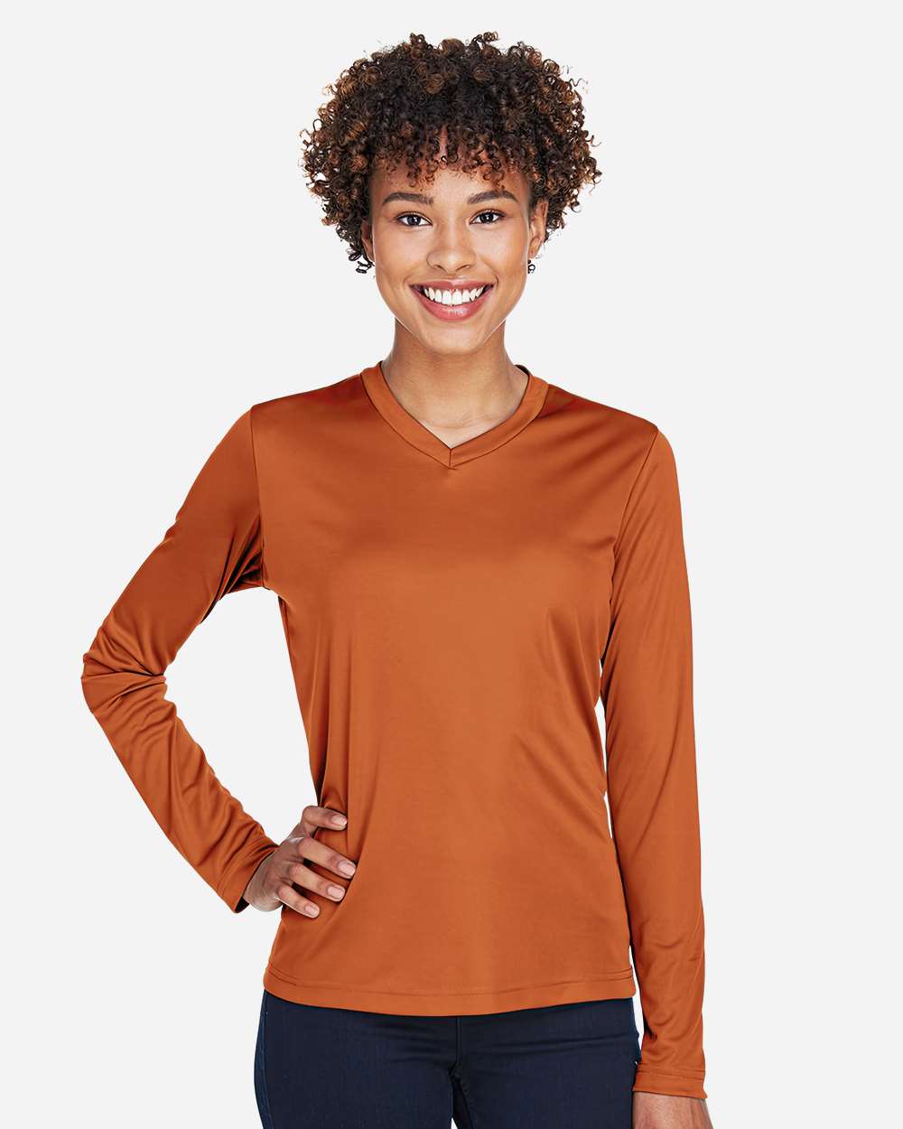 Team 365 Women's Zone Performance Long Sleeve T-Shirt - TT11WL Sport Burnt Orange