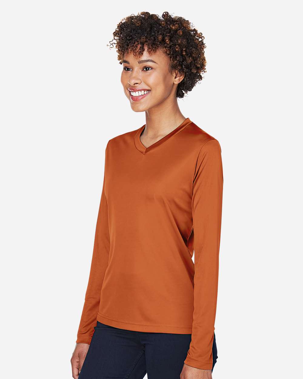Team 365 Women's Zone Performance Long Sleeve T-Shirt - TT11WL Sport Burnt Orange
