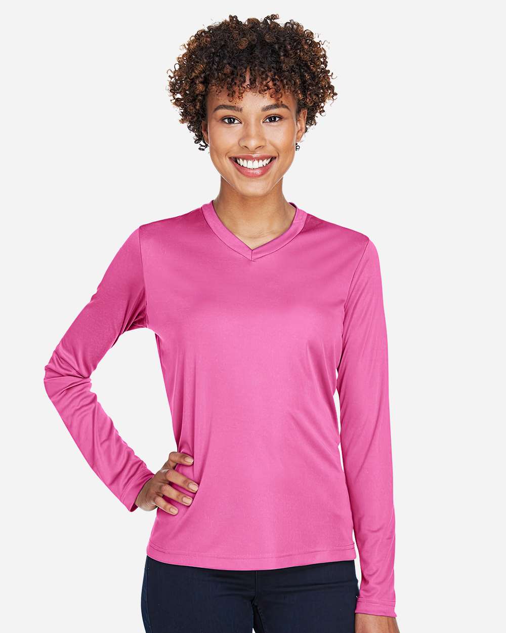 Team 365 Women's Zone Performance Long Sleeve T-Shirt - TT11WL Sport Charity Pink