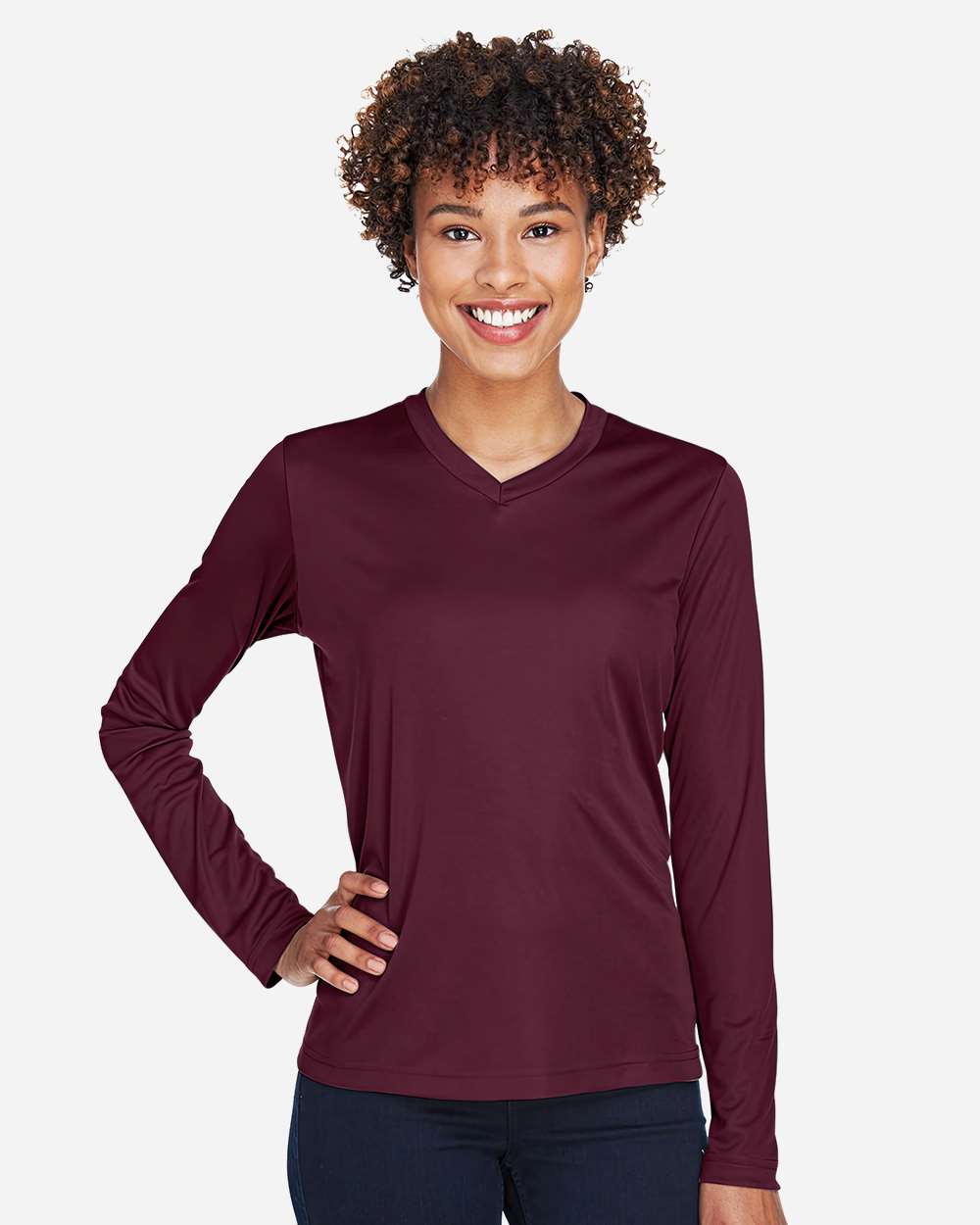 Team 365 Women's Zone Performance Long Sleeve T-Shirt - TT11WL Sport Dark Maroon