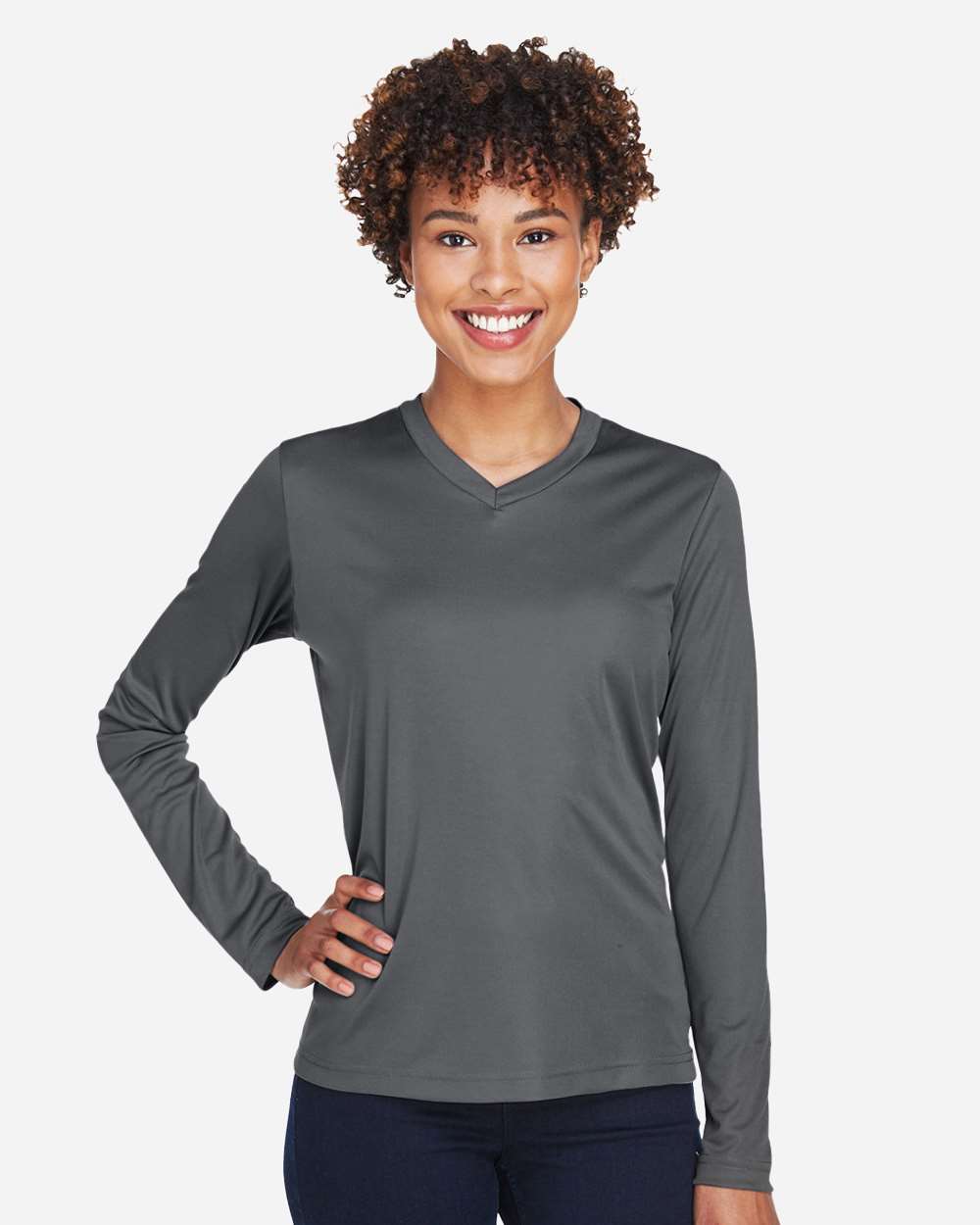 Team 365 Women's Zone Performance Long Sleeve T-Shirt - TT11WL Sport Graphite