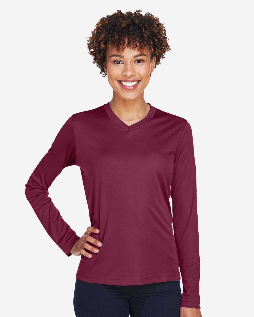 Team 365 Women's Zone Performance Long Sleeve T-Shirt - TT11WL Sport Maroon