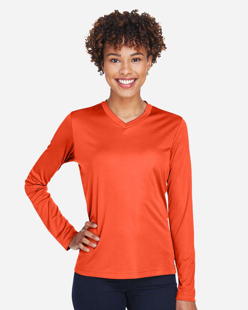 Team 365 Women's Zone Performance Long Sleeve T-Shirt - TT11WL Sport Orange