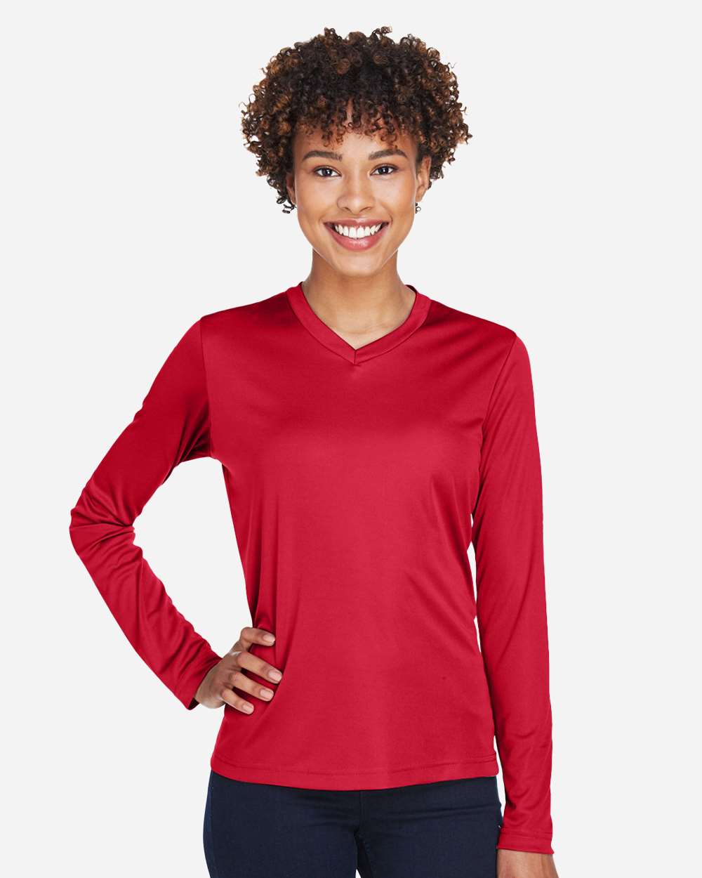 Team 365 Women's Zone Performance Long Sleeve T-Shirt - TT11WL Sport Red