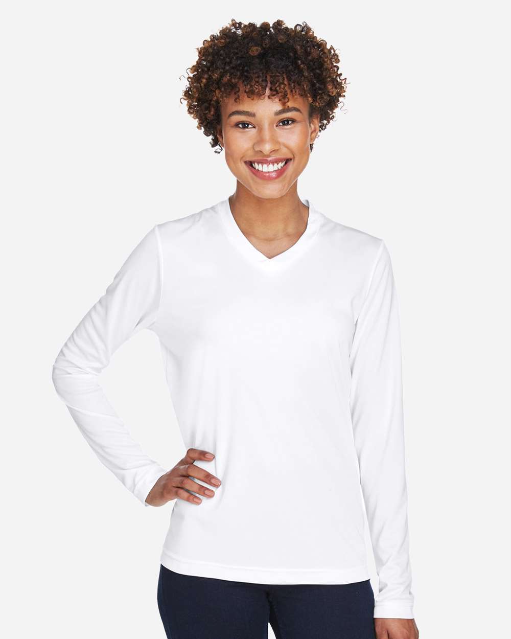 Team 365 Women's Zone Performance Long Sleeve T-Shirt - TT11WL White