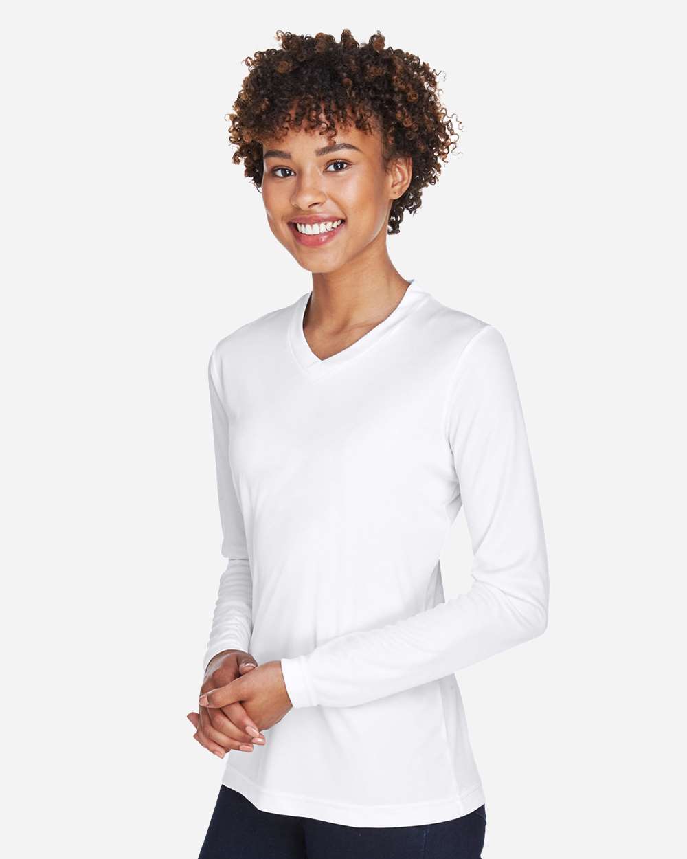 Team 365 Women's Zone Performance Long Sleeve T-Shirt - TT11WL White