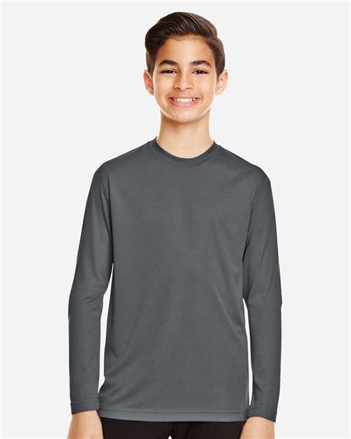 Team 365 Youth Zone Performance Long Sleeve T-Shirt - TT11YL Sport Graphite