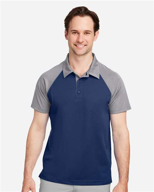 Team 365 Men's Command Snag-Protection Colorblock Polo - TT21C Sport Dark Navy- Sport Graphite