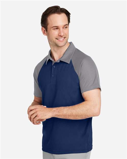 Team 365 Men's Command Snag-Protection Colorblock Polo - TT21C Sport Dark Navy- Sport Graphite