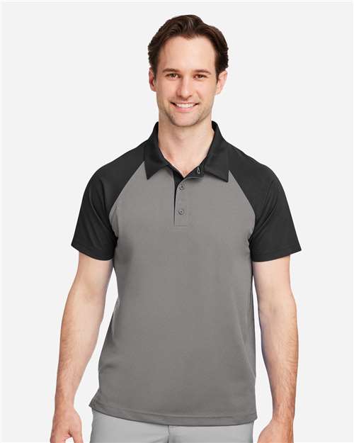 Team 365 Men's Command Snag-Protection Colorblock Polo - TT21C Sport Graphite- Black