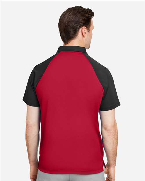 Team 365 Men's Command Snag-Protection Colorblock Polo - TT21C Sport Red- Black